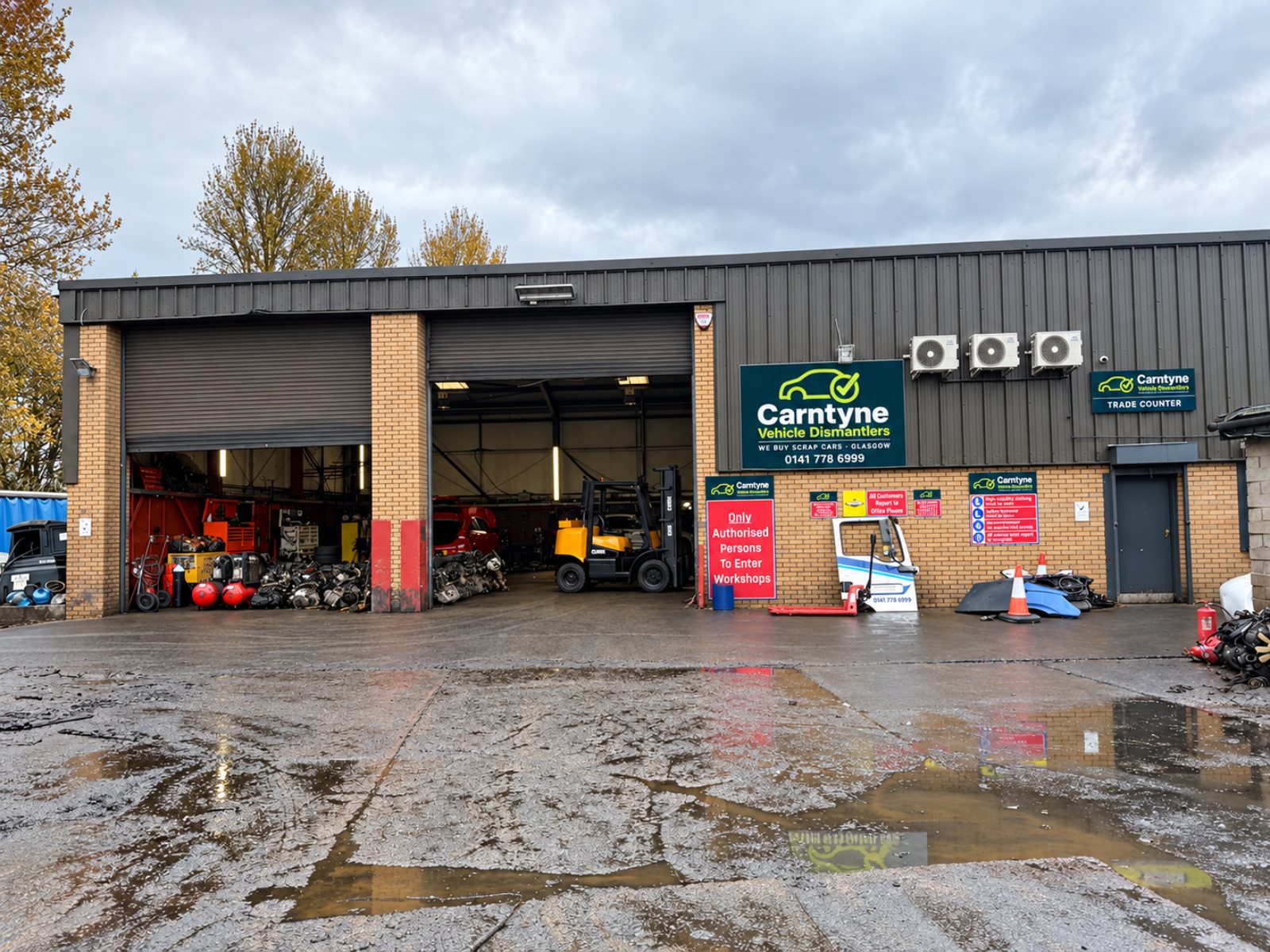 Carntyne Vehicle Dismantlers premises at 110 Carntynehall Road, Glasgow