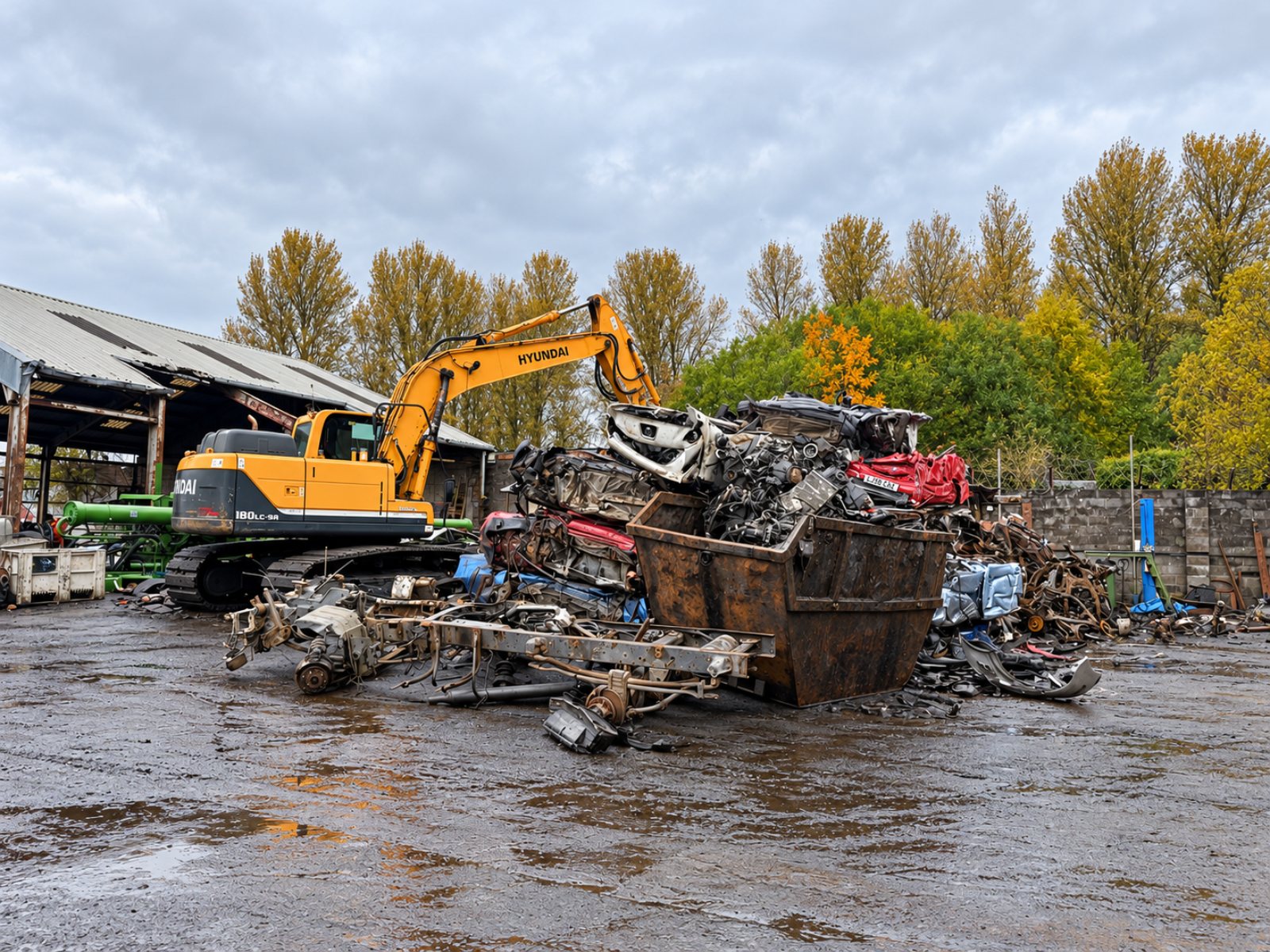 Scrap cars being recycled at the Carntyne yard